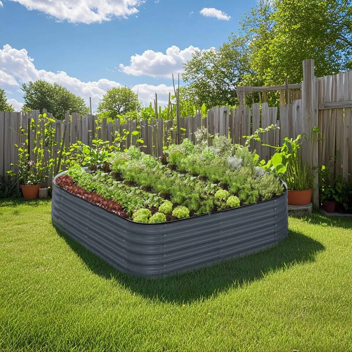 Raised garden bed installed in a sunny backyard thumbnail